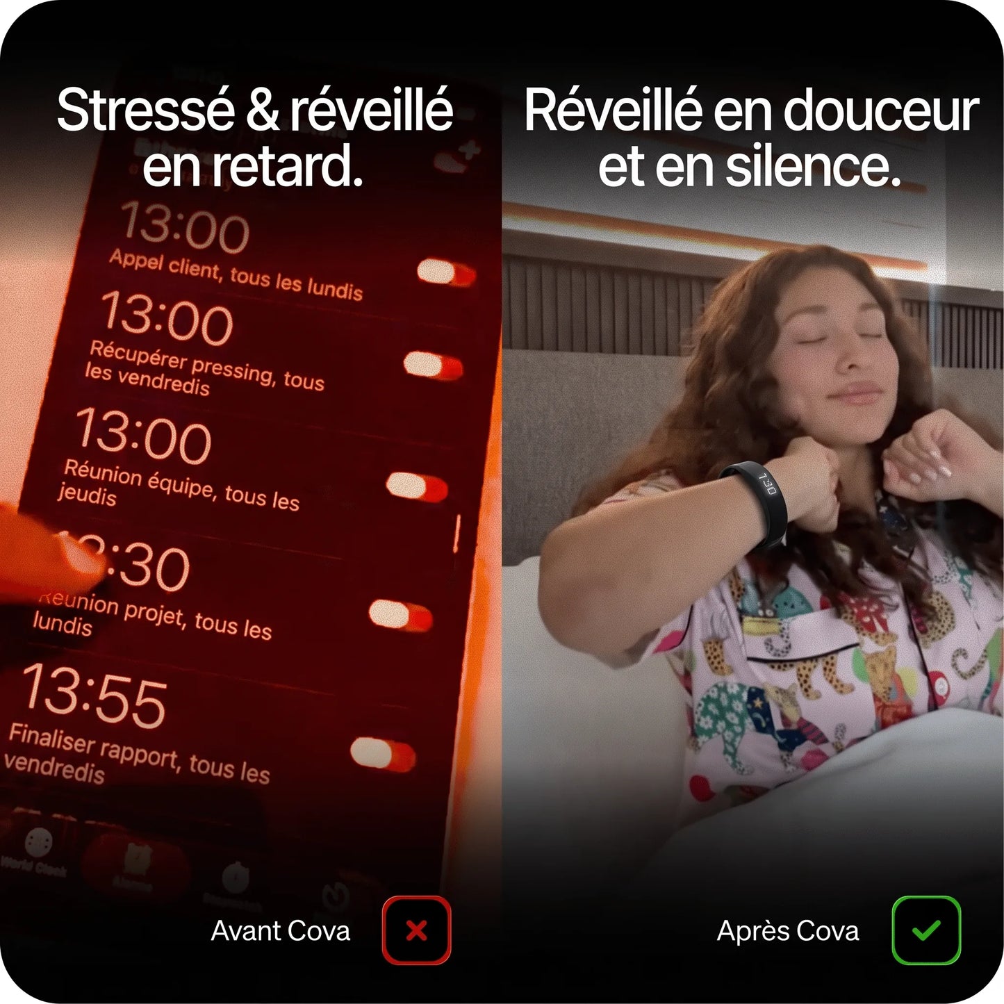 Cova Réveil Vibrant - Réveillez-vous en douceur, sans réveiller votre partenaire