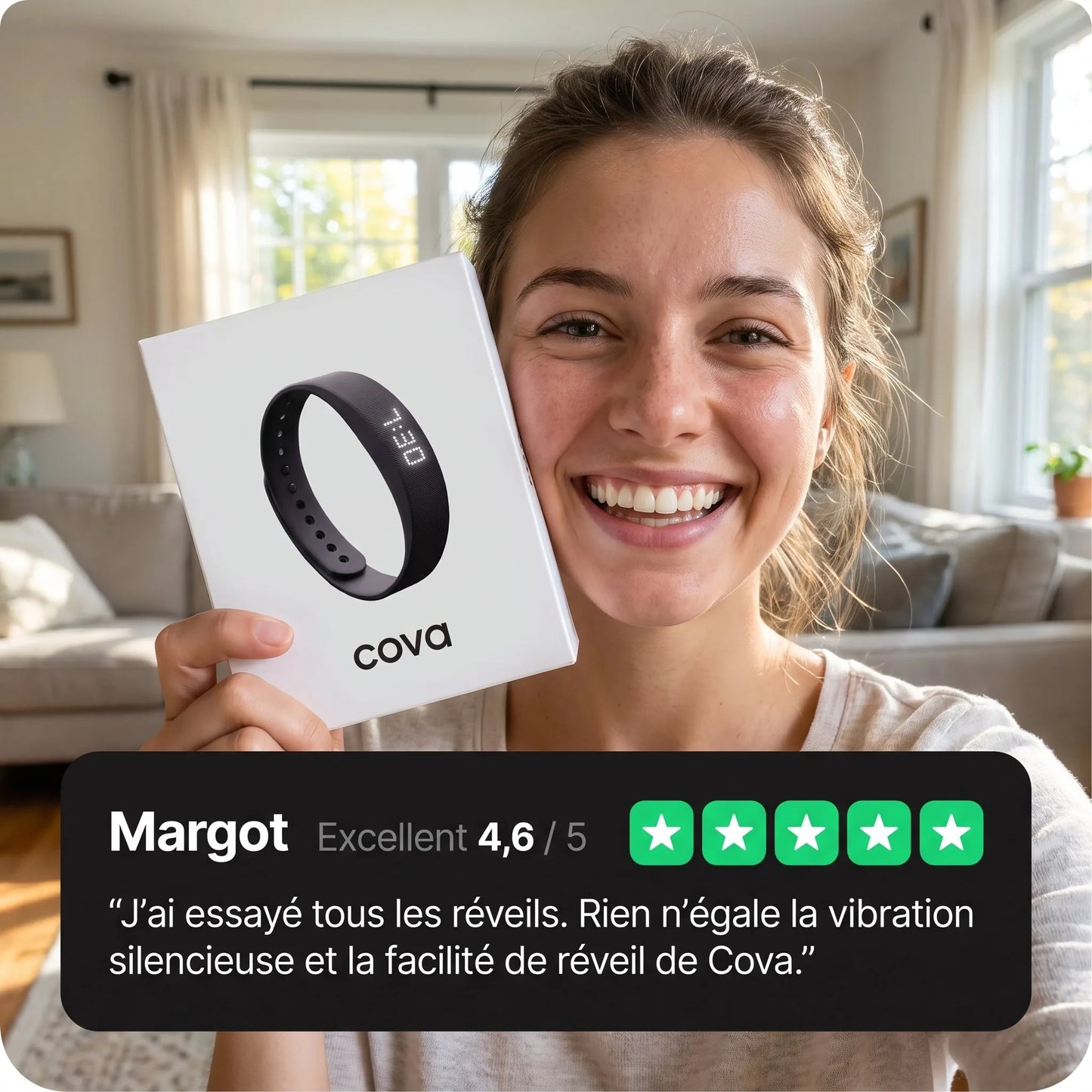 Cova Réveil Vibrant - Réveillez-vous en douceur, sans réveiller votre partenaire